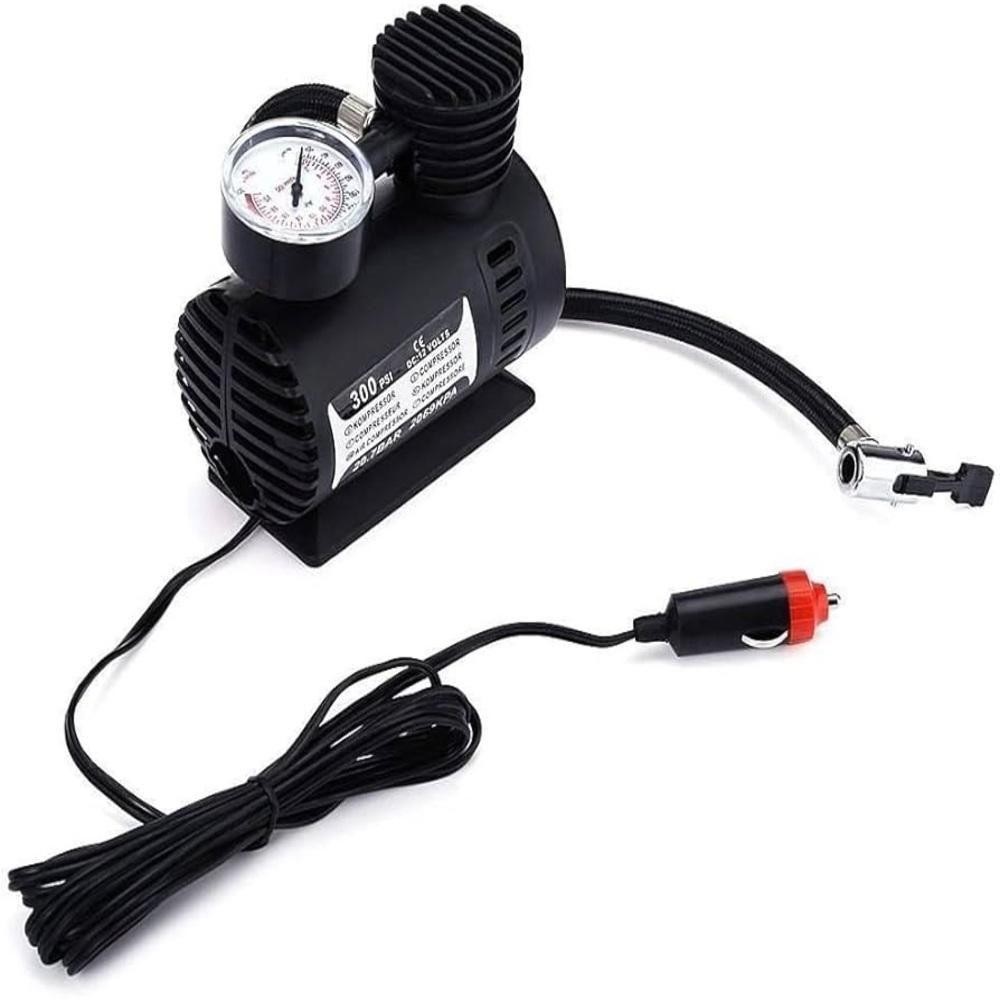 MINI COMPRESSOR ELETRICO 12V PORTATIL PNEU MOTO BIKE CARRO