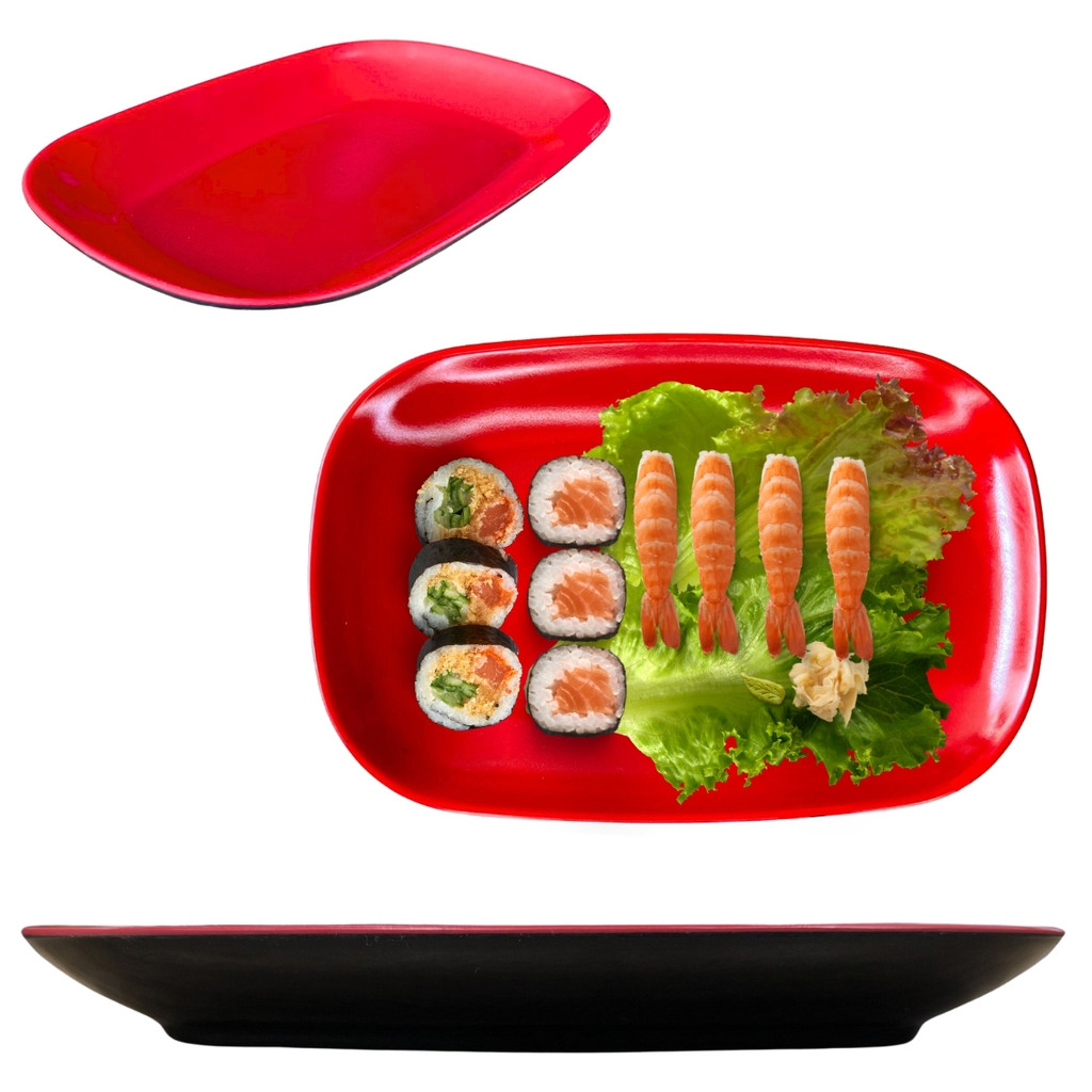 Travessa Melamina 20x13cm Prato Para Mesa Posta Oriental