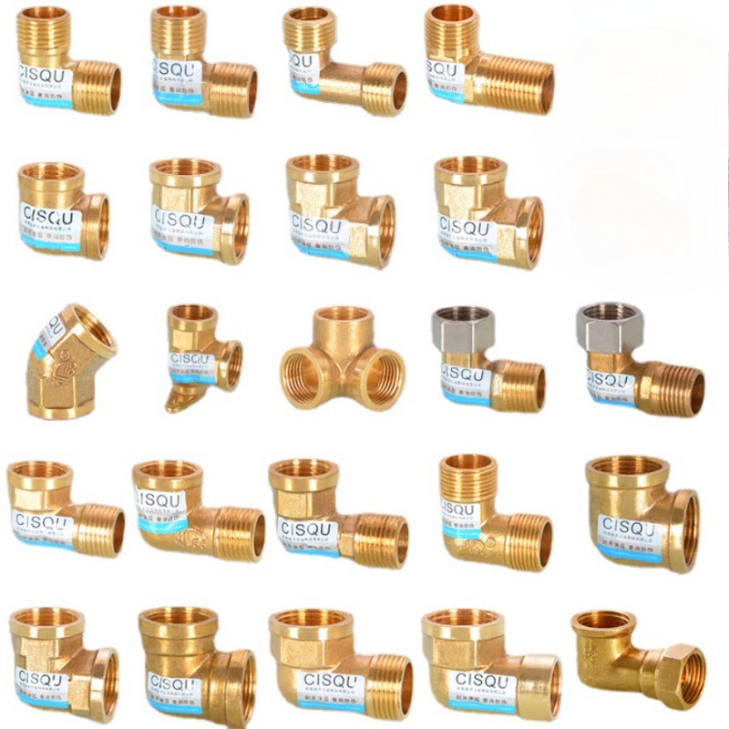 [XJK] Cotovelo de cobre DN15 Acessórios para tubos de água 1/2 com conexão livável Interno Externo Fio Cotovelo Duplo In