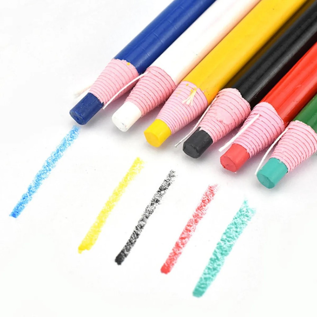 12 Lápis Giz Para Marcação Tecido Alfaiate Costura Sortidos