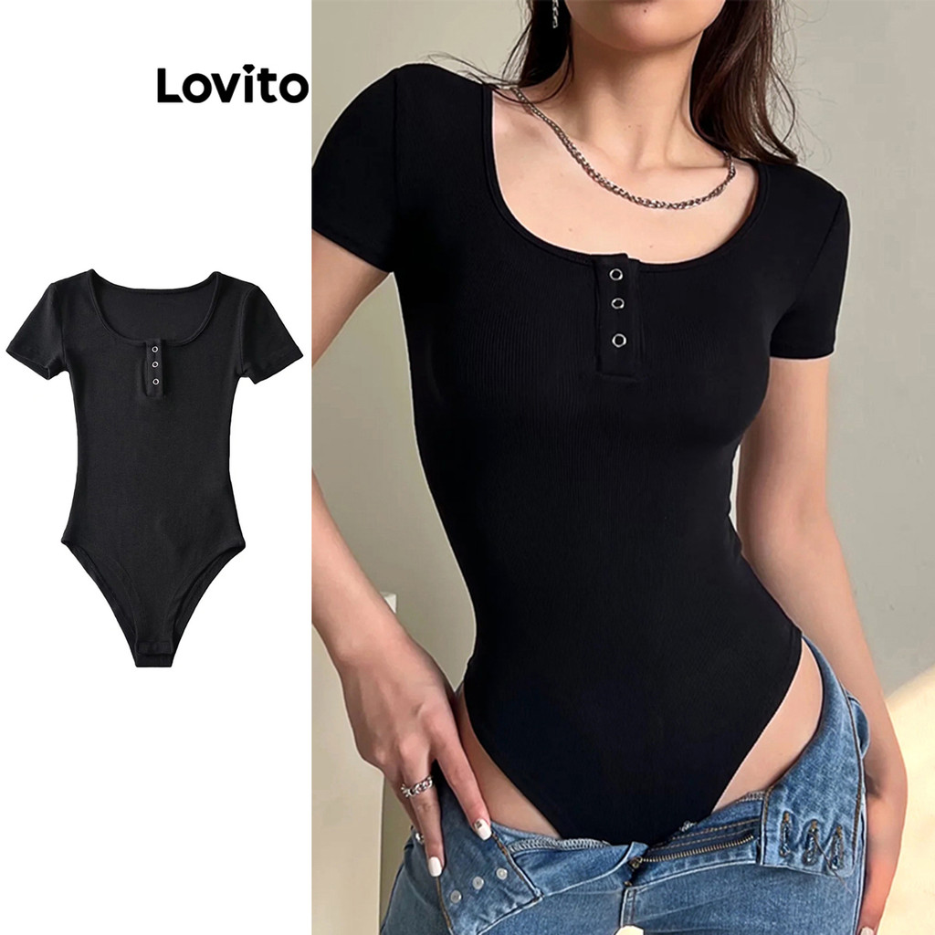 Lovito Body Casual Com Fivela Lisa De Metal Básico Para Mulheres LNE55280 - Women Clothes