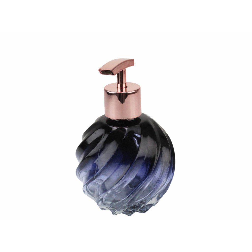 01 Vidro Lavabo Espiral Degrade Azul 250ml Saboneteira Luxo
