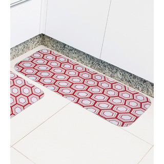 Tapete Cozinha Base Antiderrapante Tapetes Junior Vermelho em Oferta na Shopee