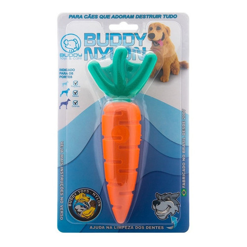 Mordedor Buddy Toys Nylon Cenoura Brinquedo interativo para cães cachorro médio e Grande porte