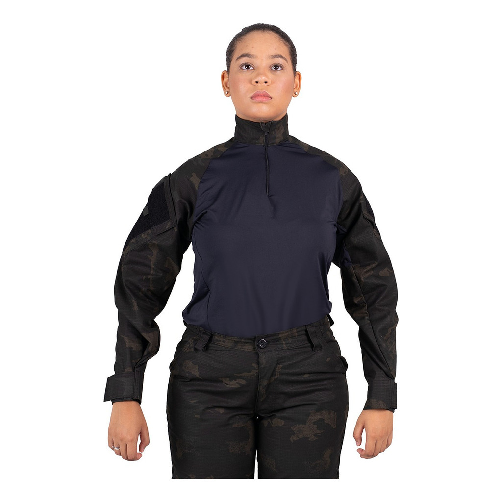 Combat Shirt Feminina Camuflada Multicam Black Use Tático