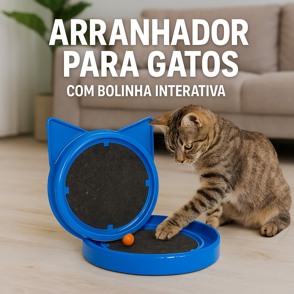 Arranhador para Gatos com Bolinha Antiestresse Super Cat Relax Pop Massageador Brinquedo Pet