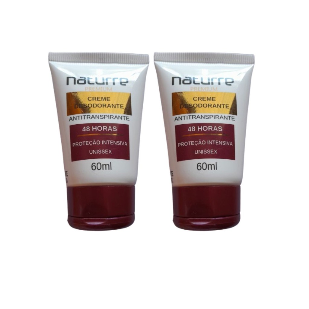 Kit 2 Cremes Desodorante Unissex Naturrê 60g – Toque Suave
