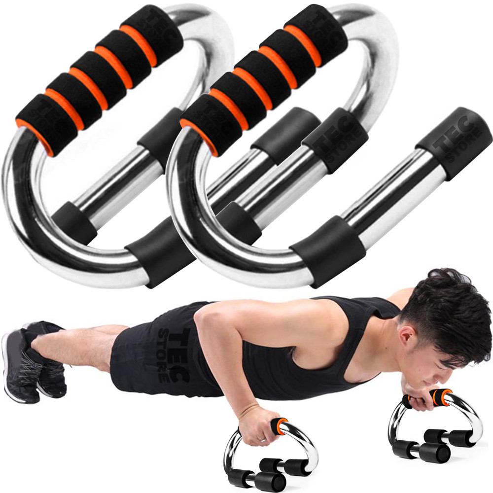 Apoio Flexão Par Academia Fit Saúde Exercícios Suporte Fixo Treino Funcional Musculação