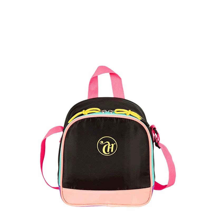 Lancheira Grande Capricho Contrast - Preto e Rosa - Home & Living