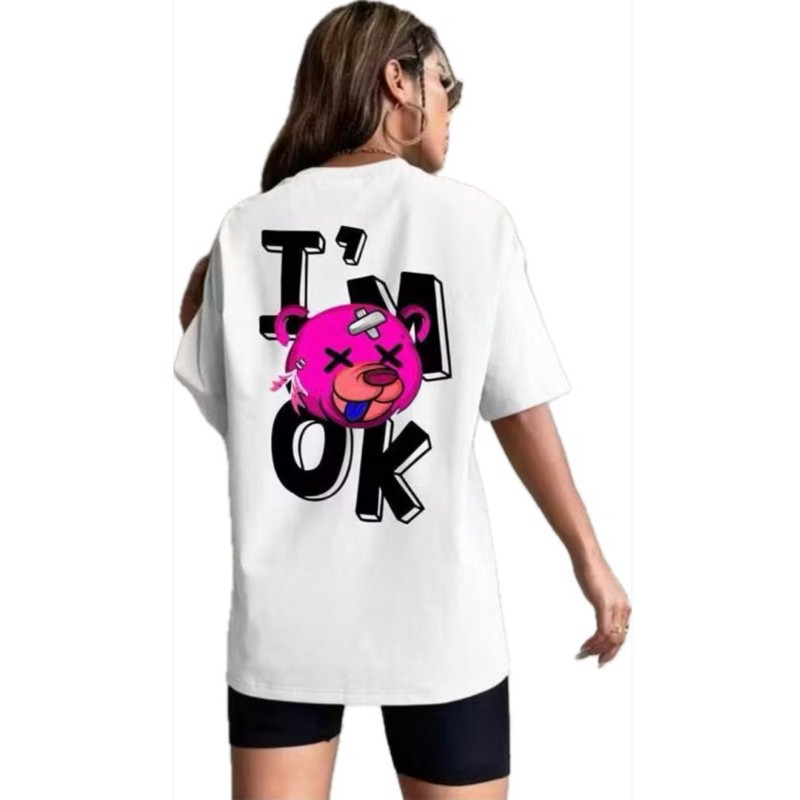 Camiseta T-Shirt Kaos Guess StreetWear Oversized promoção + Cupom unissex urso In OK premium algodão