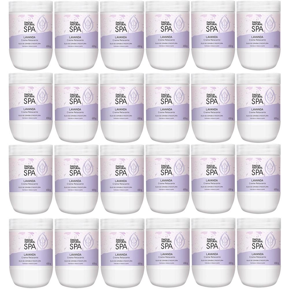 Imagem Kit 24 Potes Creme Relaxante Dagua Natural Spa Lavanda Óleo de Copaíba e Passiflora 650g Hidratante