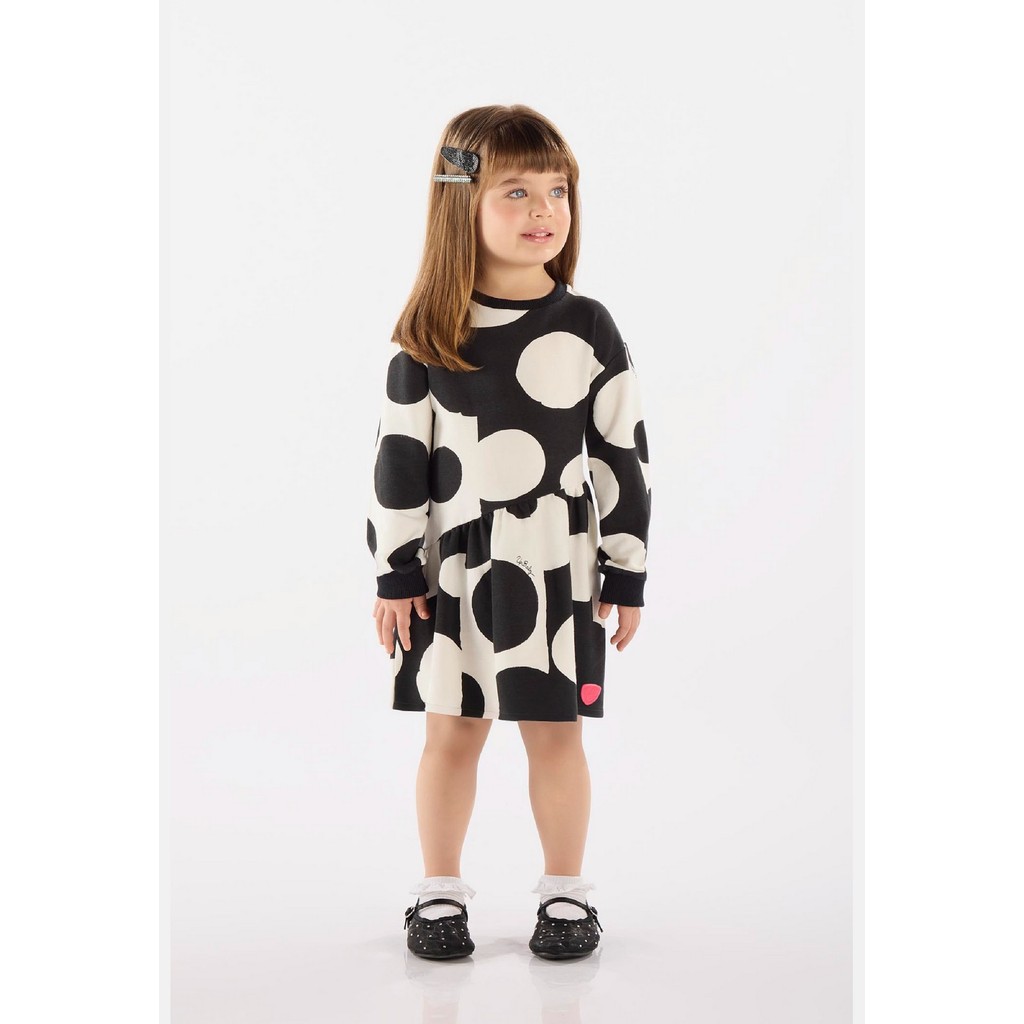 Vestido Infantil em Molecotton Manga Longa Up Baby