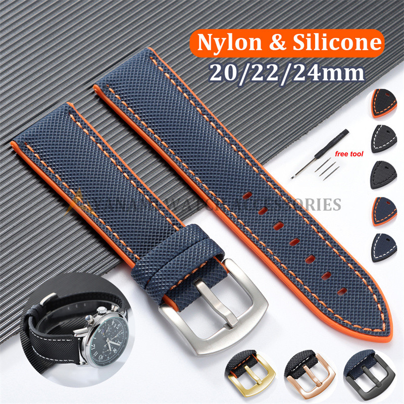 20mm 22mm 24mm Nylon Silicone Relógio Banda Soft À Prova D'água Universal Substituição Pulseira De Borracha Mulheres Hom