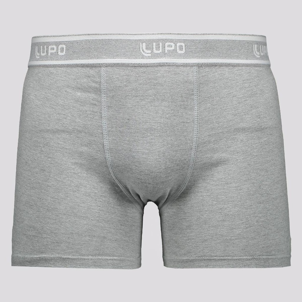 Cueca Boxer Lupo Basic Algodão com Elastano Cinza