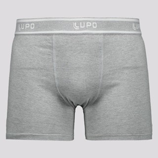 Cueca Boxer Lupo Basic Algodão com Elastano Cinza em Oferta na Shopee