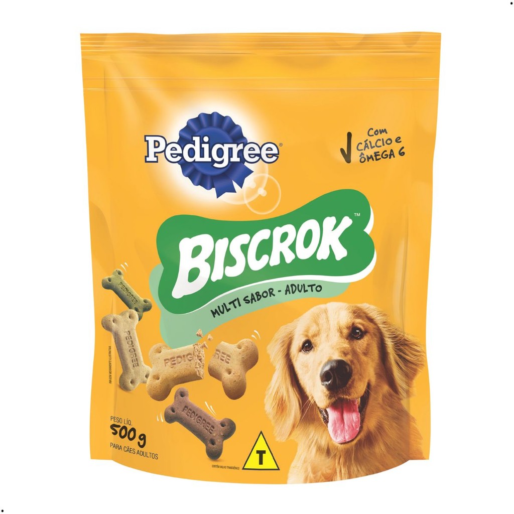 Pedigree Biscrok Biscoito Cães Adultos Multi Sabor 500g Snack Cachorro Ômega 6 em Oferta na Shopee