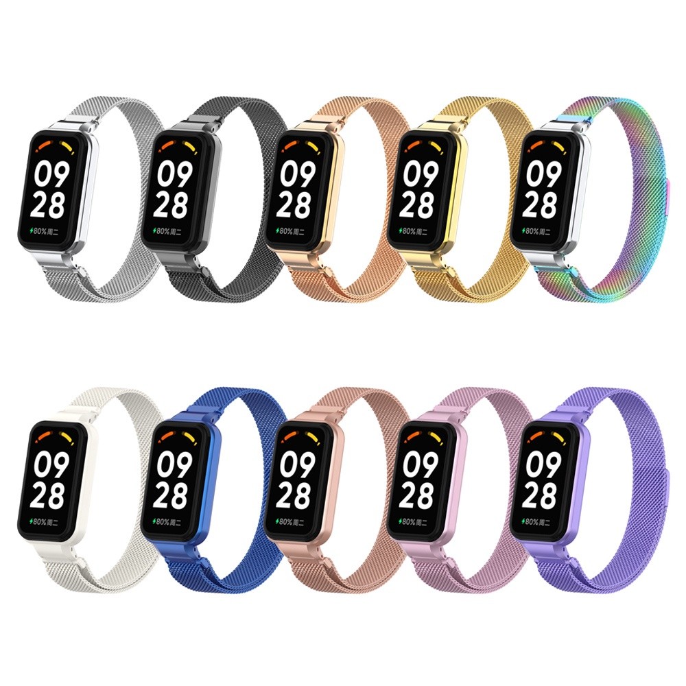pulseira Bracelete Metálica De Aço Inoxidável Para Redmi Smart Band 2 / Xiaomi Smart Band 8 Active