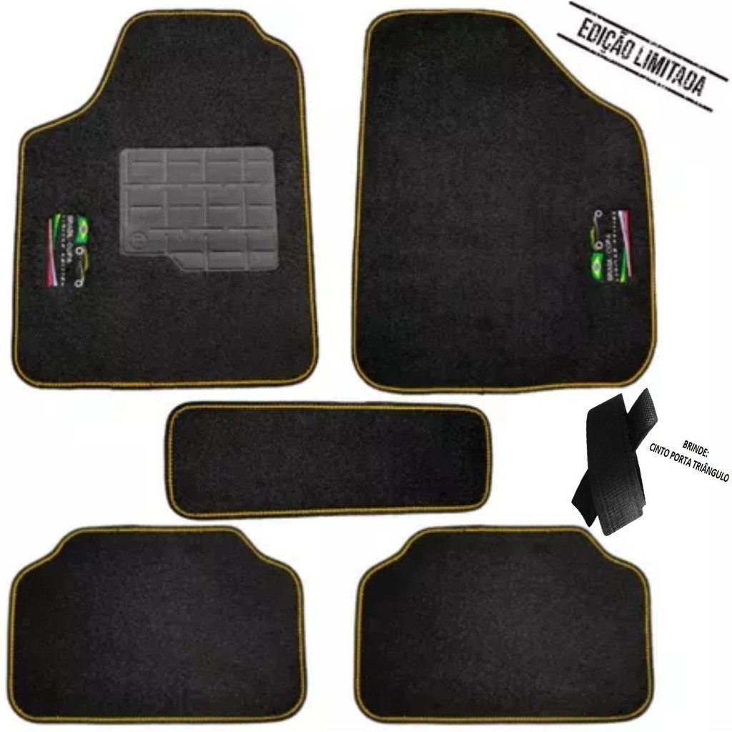 Kit Tapetes 5 Peças Automotivo Carpete Universal Copa Brasil