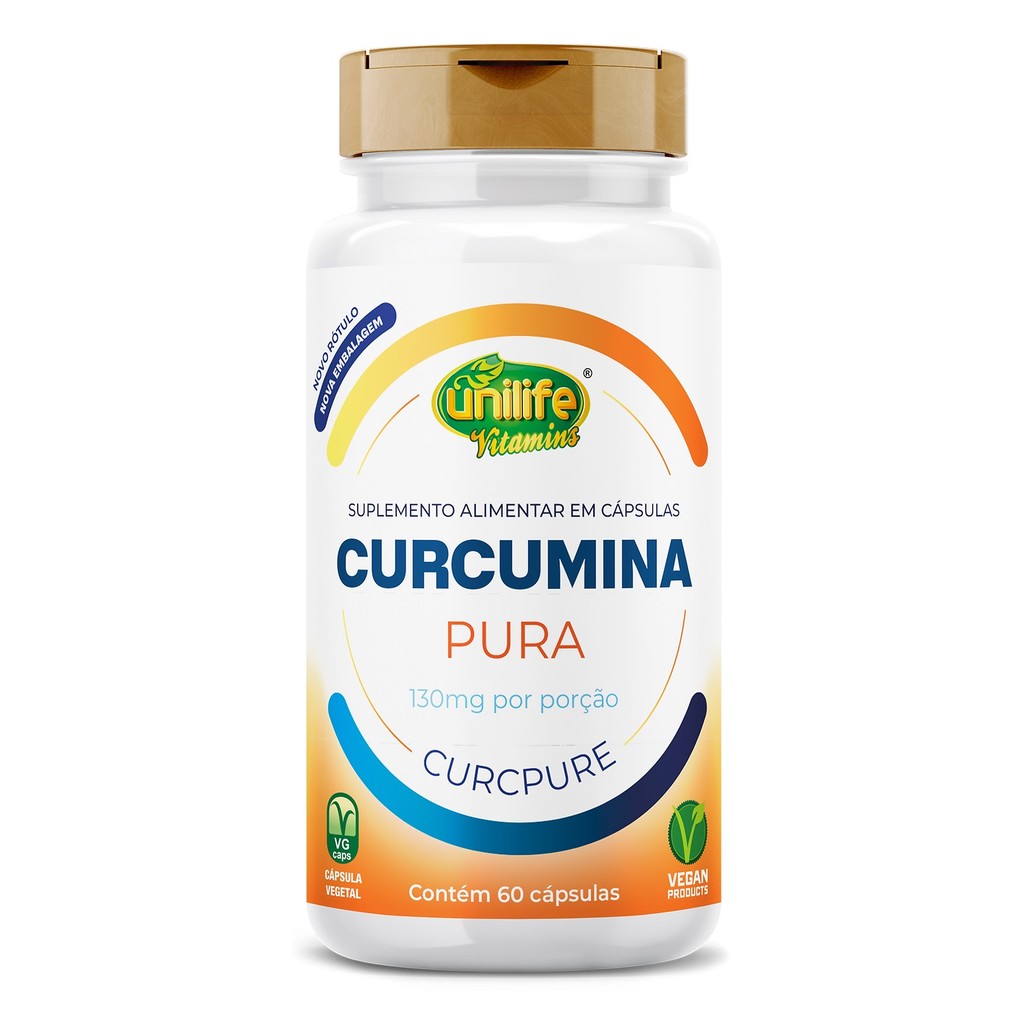 Curcumina Pura 450mg 60 Cápsulas - Unilife em Oferta na Shopee