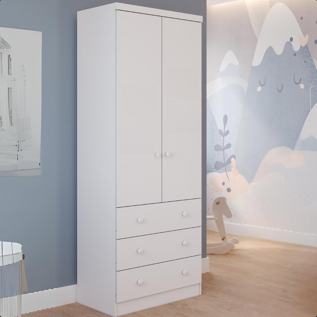 Guarda Roupa Infantil Smim 2 Portas 3 Gavetas 100% MDF Faura em Oferta na Shopee