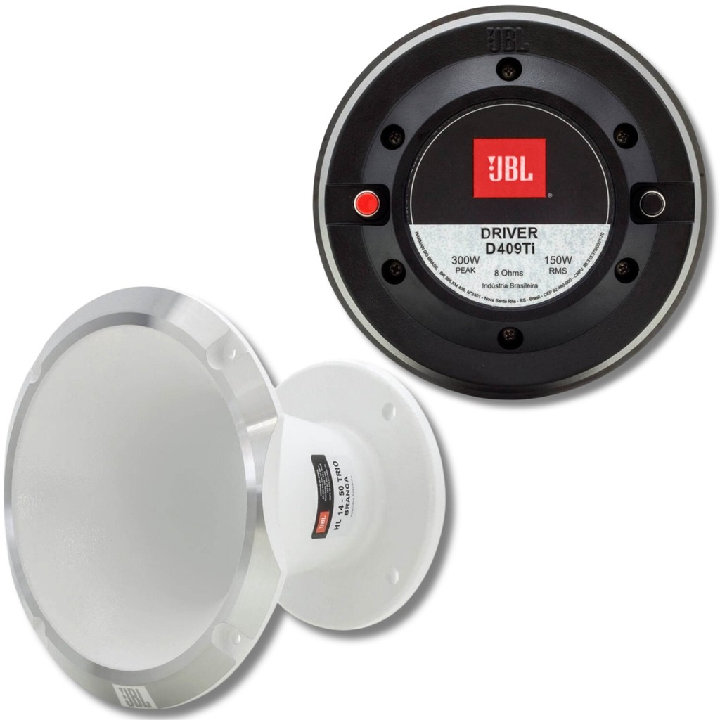 Kit Driver Jbl D409ti Titanio 150w + Corneta Hl14-50 Branca