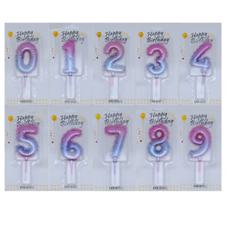 Vela de Aniversario Renda Gradiente Rosa 0-9 em Oferta na Shopee