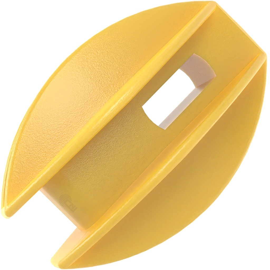 200un Isolador Castanha Oval 63mm para Cerca Elétrica Alta Resistência Anti-UV Durável Amarela
