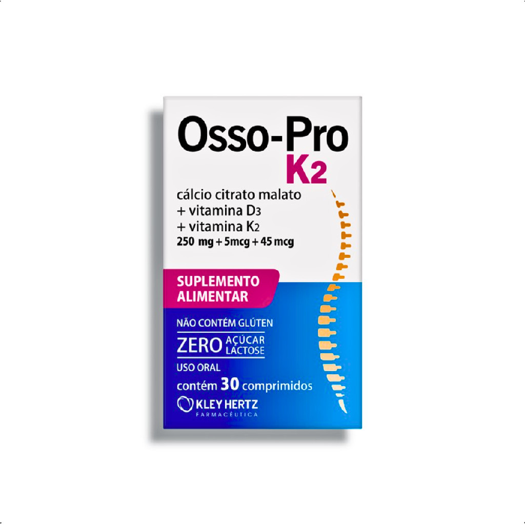 Osso-Pro K2 Cálcio 30 Comprimidos – Citrato Malato + Vitamina D3 + K2