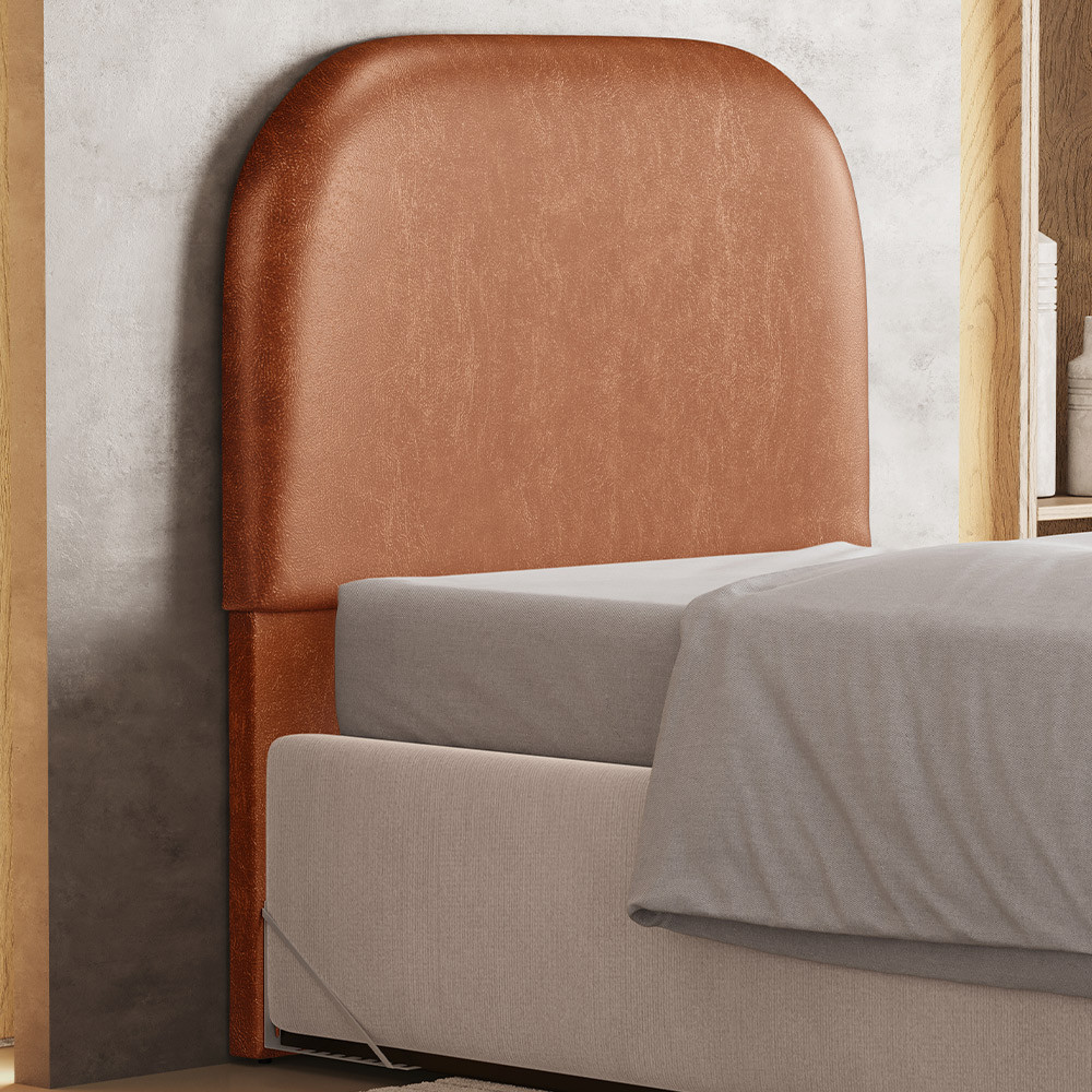 Cabeceira Cama Box Solteiro 100cm Orgânica Lanna W01 Couríssimo Camel - Lyam Decor em Oferta na Shopee