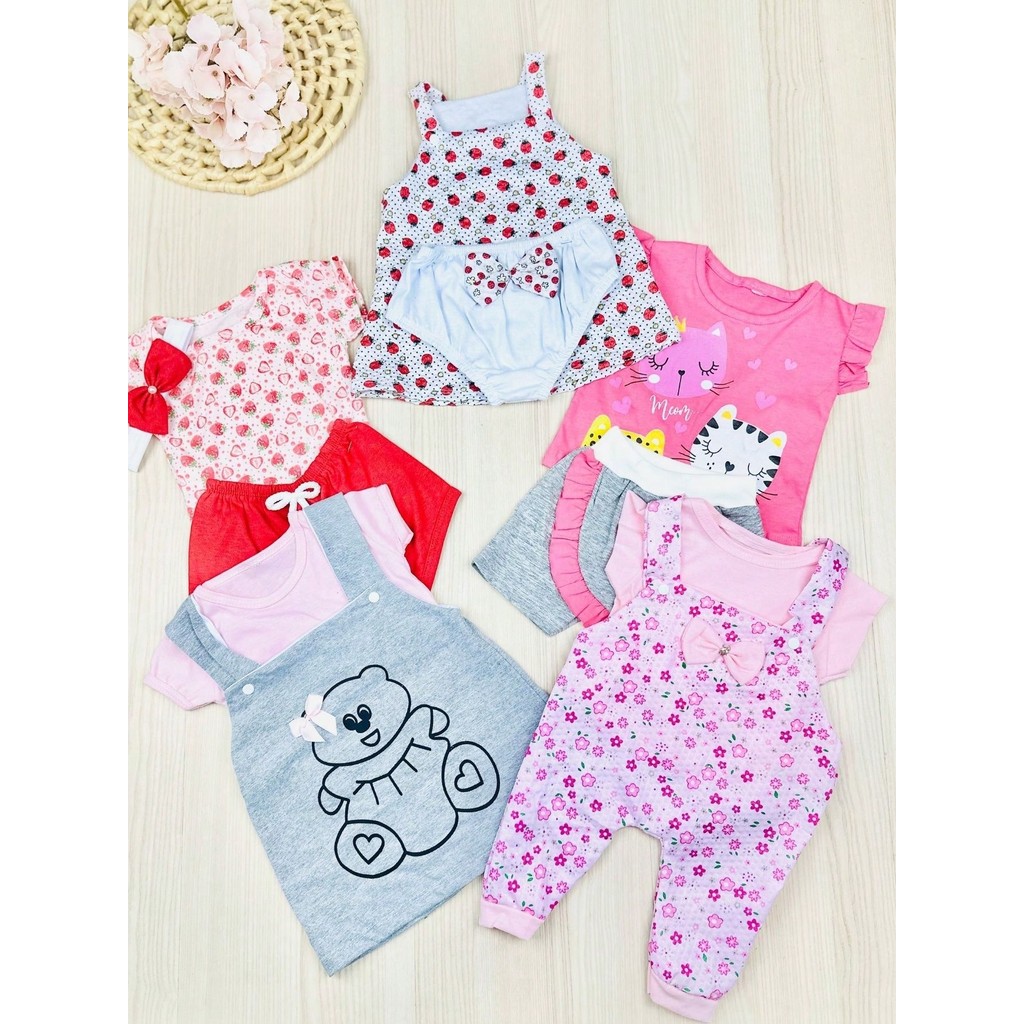 Kit com os 5 Conjuntos mais Vendidos para Bebês Meninas