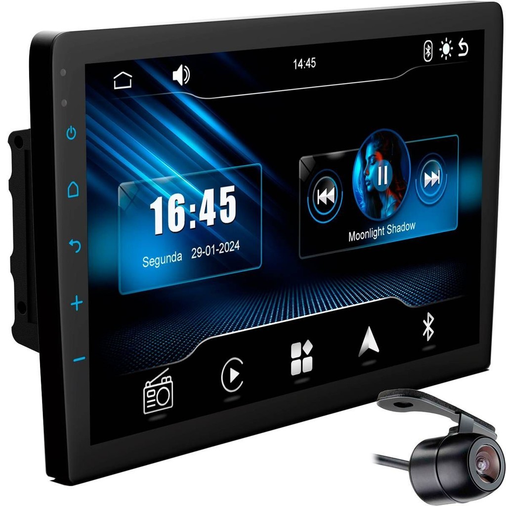 Central Multimídia 9" Carplay Android Auto Espelhamento Câmera de Ré WK90F