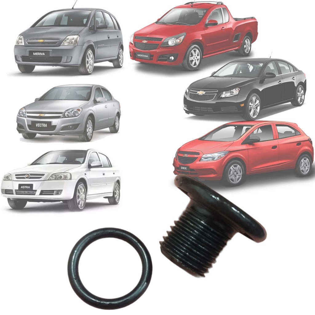 Bujão Carter + Anel Arruela Retentor Oleo Dreno Chevrolet GM Vectra Astra Meriva Montana Spin Cobalt Onix Cruze