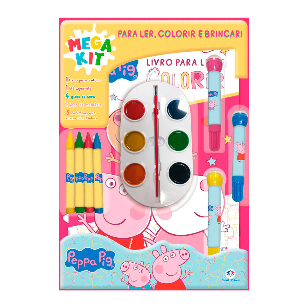 Mega Kit Para Ler, Colorir e Brincar | Peppa Pig em Oferta na Shopee
