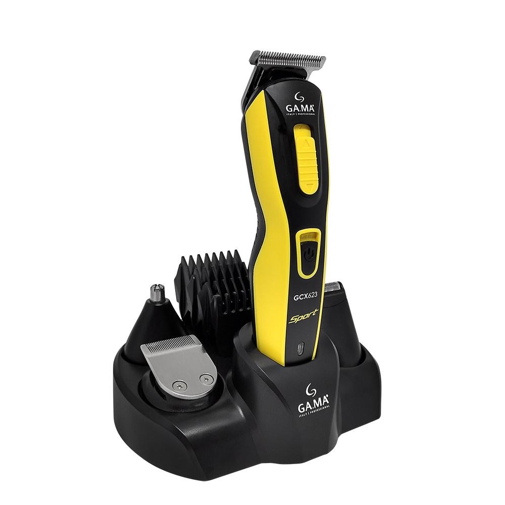Aparador de Pelos Profissional GAMA ITALY Multi-Styler GCX623 Sport Preto/Amarelo Bivolt - Beauty