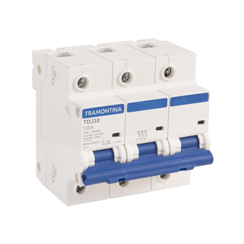 Disjuntor Tramontina Tripolar Branco 100A 10KA DIN