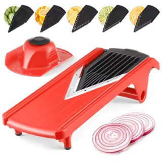 Mandolin Profissional Fatiador Picador Cortador Legumes Frutas Inox Com 5 Laminas E Multibox V5 em 1 em Oferta na Shopee