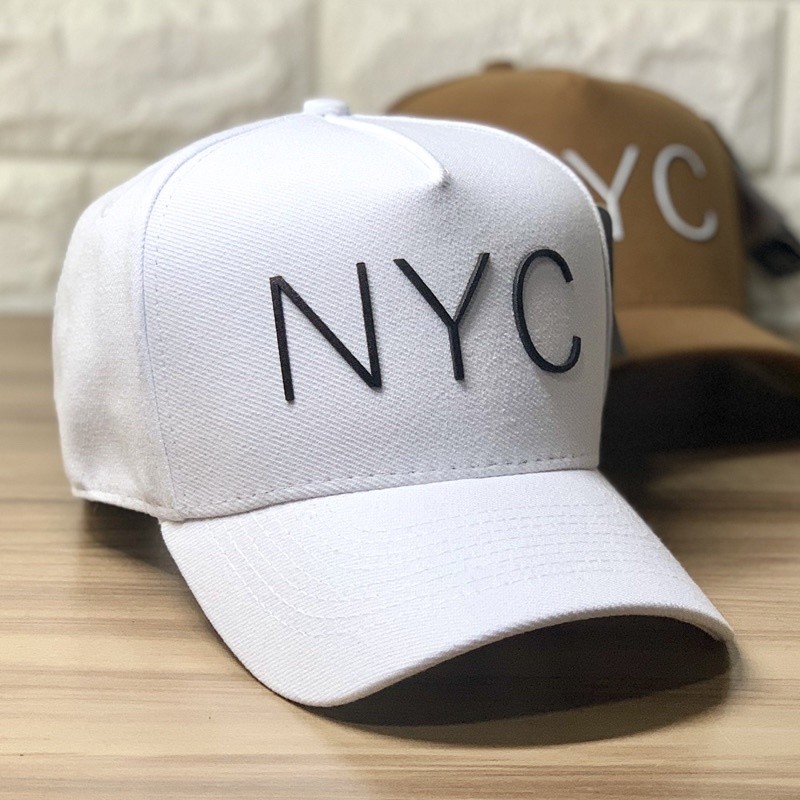 Boné Aba Curva NYC NEW YORK CITY Branco Copa Alta Fundo Qualidade Absurda Snapback NYCBLPSB003