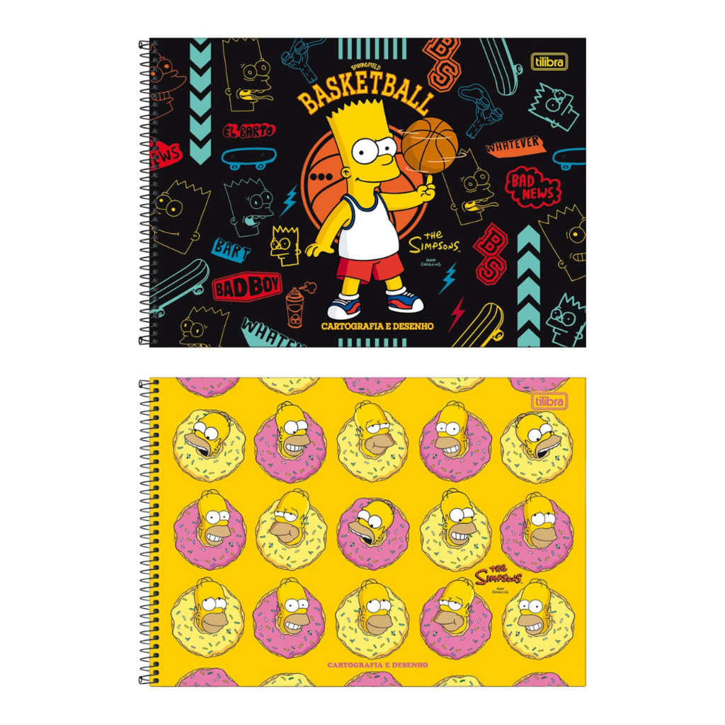 Caderno Espiral Cartografia e Desenho Simpsons - Tilibra