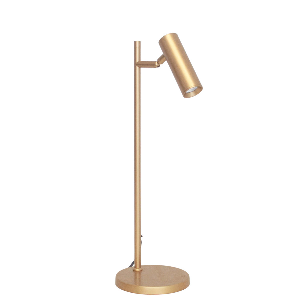 Abajur Luminária Mesa Alumínio Articulável Tubo Dourado