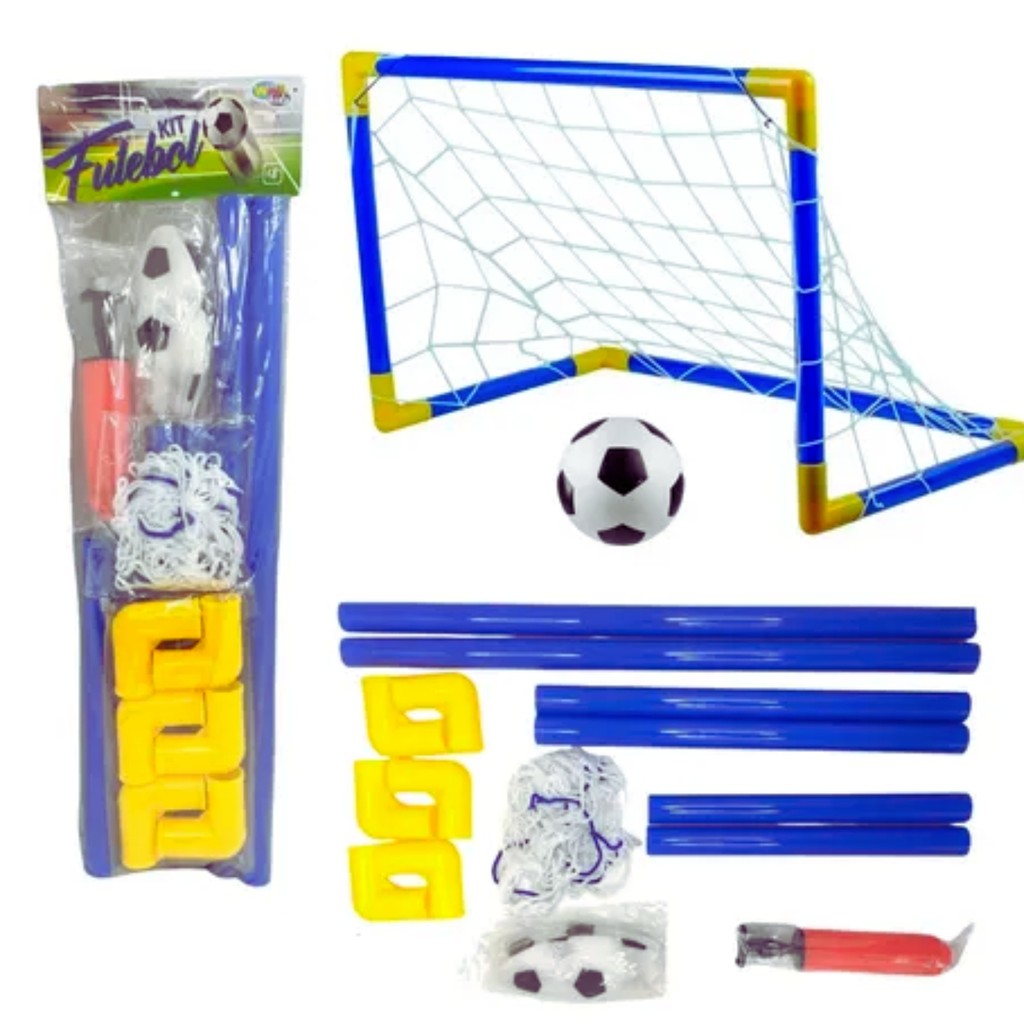 Trave Futebol Infantil Pequena Com Rede + Bola e Bomba