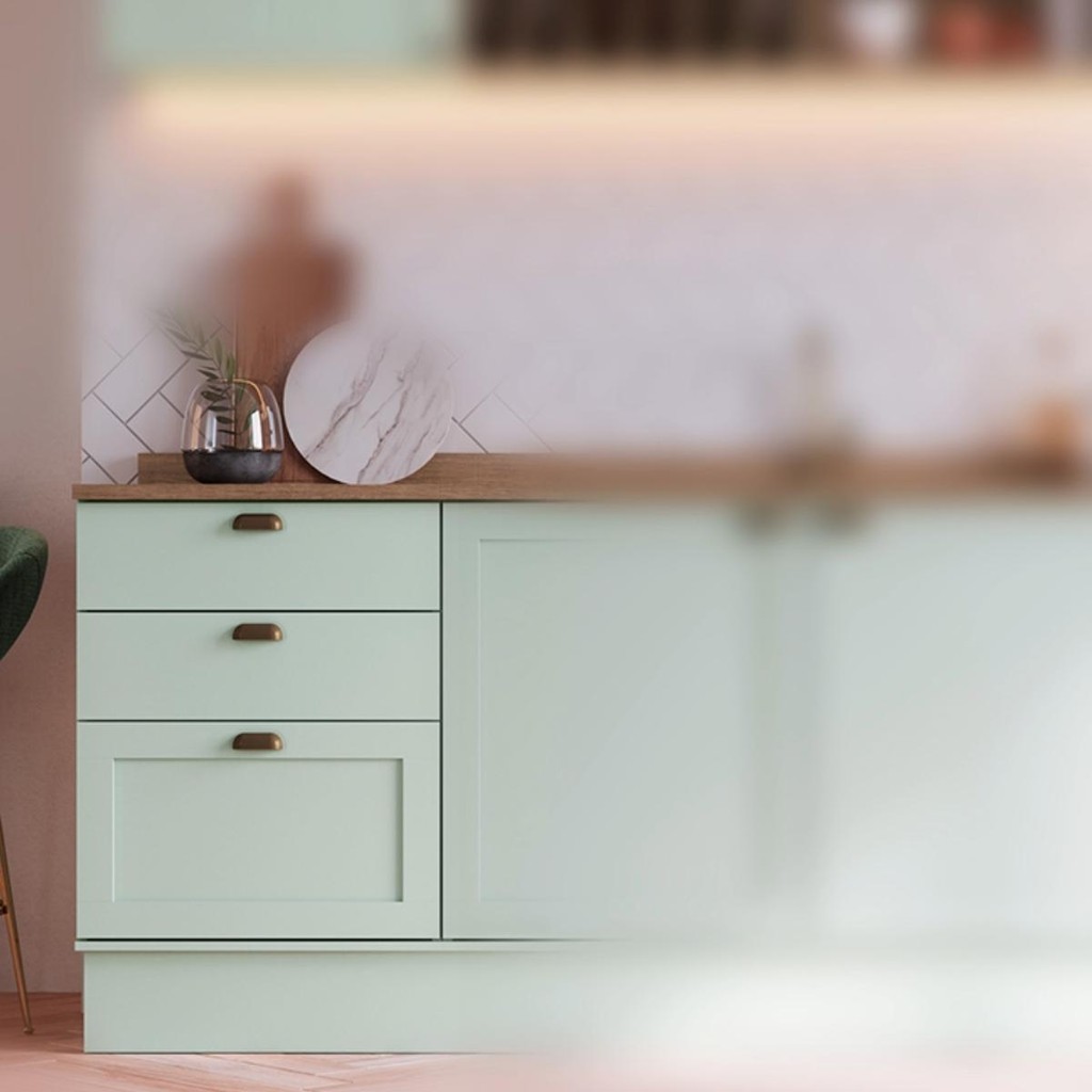 Balcão de Cozinha Genialflex Iluminata 3g Sem Tampo Hortelã em Oferta na Shopee