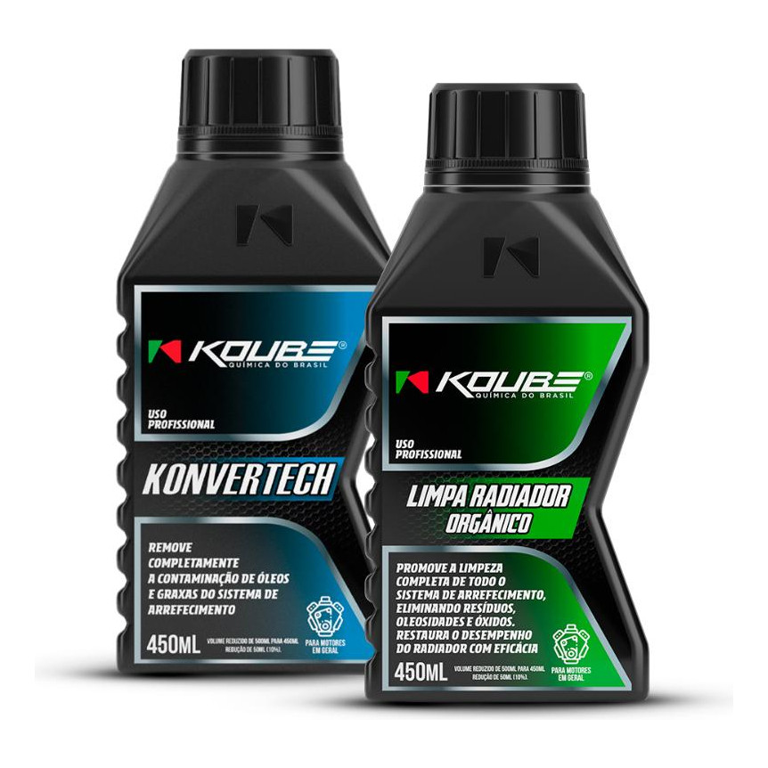 Limpa Radiador Orgânico Koube 450ml + Konvertech 450ml