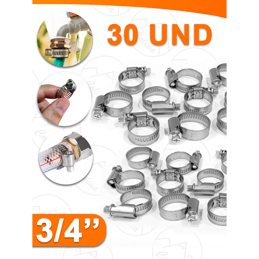 Kit 30 Abraçadeira Ferro E Aço Inox Vedação Para Mangueira 3/4 (13-19mm) Kolling Sell em Oferta na Shopee
