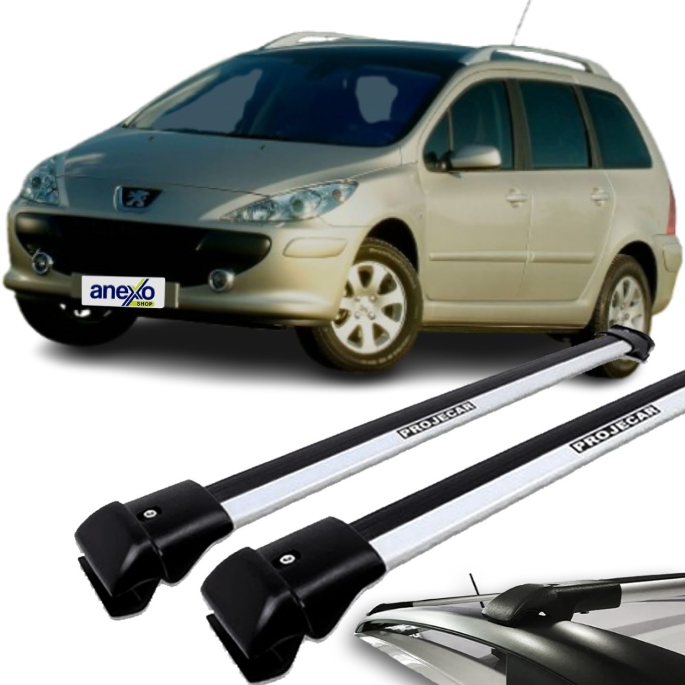 Rack de Teto 207 2010 a 2014 Projecar TS-2006 Travessa Longarina Slim Prata Par