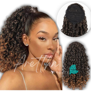 Cabelo Cacheado Rabo de Cavalo Curto Com Ajustes Puff 45cm Mel em Oferta na Shopee