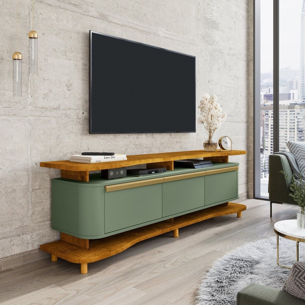 Rack para Tv de 75 Polegadas Guarapari Naturalle/Pistache - Home & Living