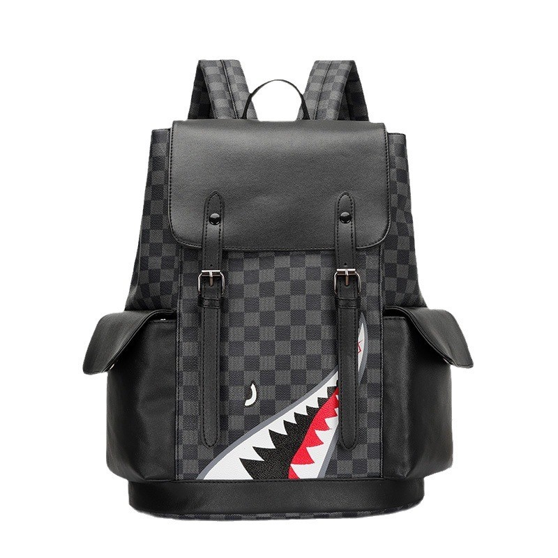 Nova mochila de couro masculina de grande capacidade multifuncional estudante saco escolar exclusivo