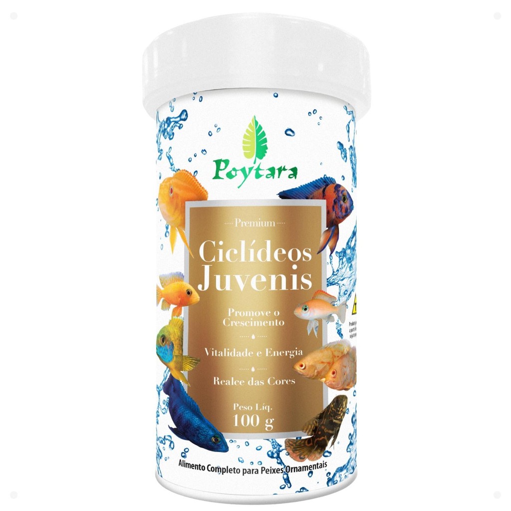 Poytara Ciclídeos Juvenis 100g Para Peixes Ornamentais
