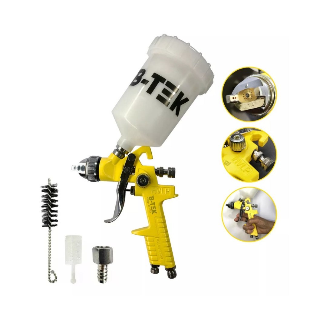 Maquina de Pintura Pistola 600ml Profissional Automotiva Gravidade Bico 1.4