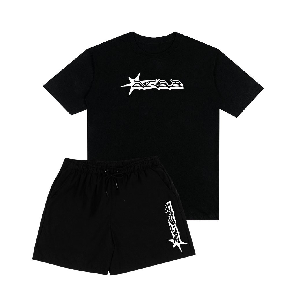 Kit Conjunto Camiseta Streetwear e Bermuda MOLETON Estampado Acab Em Varias Combinações Ou monte seu kit